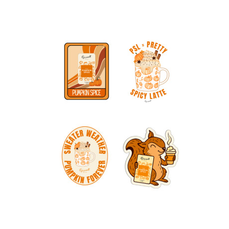 Die-Cut Sticker Set – Pumpkin Spice Edition