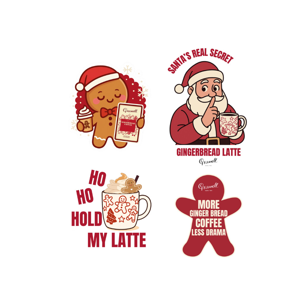 Die-Cut Sticker Set – Gingerbread...